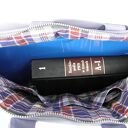 Olbrzymia torba XXL na laptop 17" i teczkę A3 - alkantara, podszewka z 100% bawełny i kieszeń z „Gwiaździstą nocą”