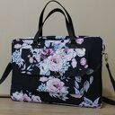 Torba na laptop z kieszonką - warkocze kwiatów