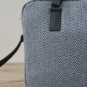 Torba na laptop - jodełka szara i skóra stalowa
