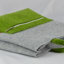 Szaro-zielona filcowa torba na laptopa