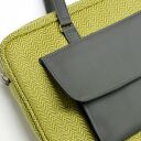 Torba na laptop - tkanina w jodełkę lemon