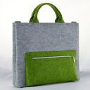 Szaro-zielona filcowa torba na laptopa