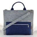 Torba na laptopa granatowa, minimalistyczna laptopówka, torba do ręki i na ramię, pasek na ramię
