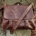 SROGI BARON duża torba męska UNISEX skóra naturalna kasztan UCHWYT