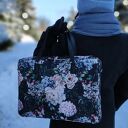 Torba na laptop 15,6 cala z motywem pawia - ręcznie robiona aktówka