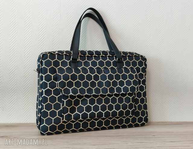 Torba na laptop z kieszenią - plastry miodu