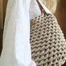 Torba Boho Weave Bag z podszewką - pleciona beżowa na ramię