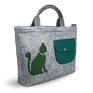 torba torebka, na laptopa zielony kot
