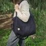 Lazy bag Pocket torba czarna bawełniana - vegan na ramię bawełna