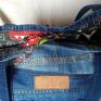 cekiny recykling torba z jeansu z naszywkami jeans