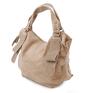 Vera bags Torebka na ramię z ozdobnymi zakładkami Emma 13 Beige letnia