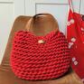 Torba Boho Wave Bag kolor czerwony - z recyclingu luzny splot na ramię ekologiczna