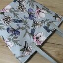 Shopper bag bucket z irysami vintage na ramię - handmade