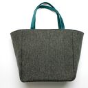 Shopper Bag Worek - tkanina dark grey i morski