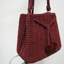 Bordowa torebka na ramię szydełkowa crochet