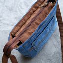 upcyklingowa jeansowa mini torebka damska