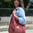 Welurowa torba Hobo MIŚ Bordowy