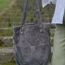 Sztruksowa torebka z kieszeniami Szara