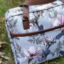 Torba miejska na ramię - Irysy vintage (handmade, wodoodporna, A4)