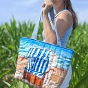 Pikowana duża torba shopper Sopot