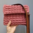 Różowa torebka na ramię handmade z paskiem i podszewką