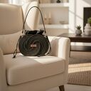 Torebka pierścienie ze sznurka czarno złota rękodzieło Tps01 -14