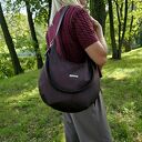 Torebka typu hobo gorzka czekolada - welur