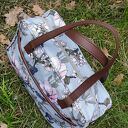 Torba miejska na ramię - Irysy vintage (handmade, wodoodporna, A4)
