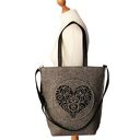 shopper bag szare serce