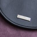 Torebka listonoszka podkówka śliwkowa z czarną klapką