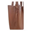 Shopper Bag brązowa karmel. Shopperka z frędzlami skóra naturalna