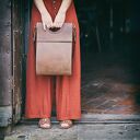 brązowa skórzana torebka od ladybuq szykowna torba na lato idealna do biura na dokumenty