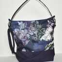 Torba hobo XXL - print kwiaty piwonie