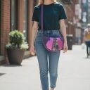 torebka crossbody półksiężyc patchwork