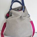 Torba hobo XXL szary, fuksja, kobalt