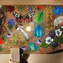 Ręcznie malowana skórzana torba na ramię LAS