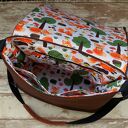 Filcowa torba na ramię z haftem lisa - handmade