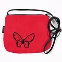 wyszywana minitorebka black on red