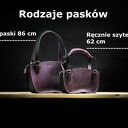 Fioletowa skórzana torebka kuferek na ramię - ręcznie wykonana, rozmiar S