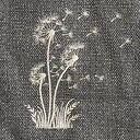 TORBA LNIANA DUŻA z HAFTEM 100% NATURALNY LEN 55x48 cm DMUCHAWIEC