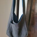 Torba lniana dwustronna na ramię 49x38 cm - 100% naturalny len