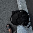 Torebka Boucle Black na zamek - czarna wegańska na ramię (A4)