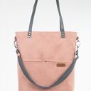 Duża torba brudny róż z grafitem