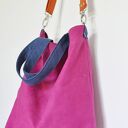 Torba hobo XL - fuksja, kobalt, pomarańcz