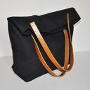 Torba tote XXL czerń - elegancka torebka na ramię (handmade)