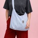 Sztruksowa torba hobo Margo Błękitna