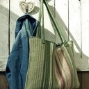 Szydełkowa torba na ramię, duża, 100% bawełny - Piwonia