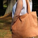 TORBA LNIANA DUŻA 100% NATURALNY LEN 55x48 cm