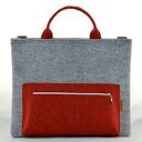 Torebka laptopówka - filcowa torba na laptopa A4 szara i czerwona, na ramię