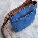 upcyklingowa jeansowa mini torebka damska